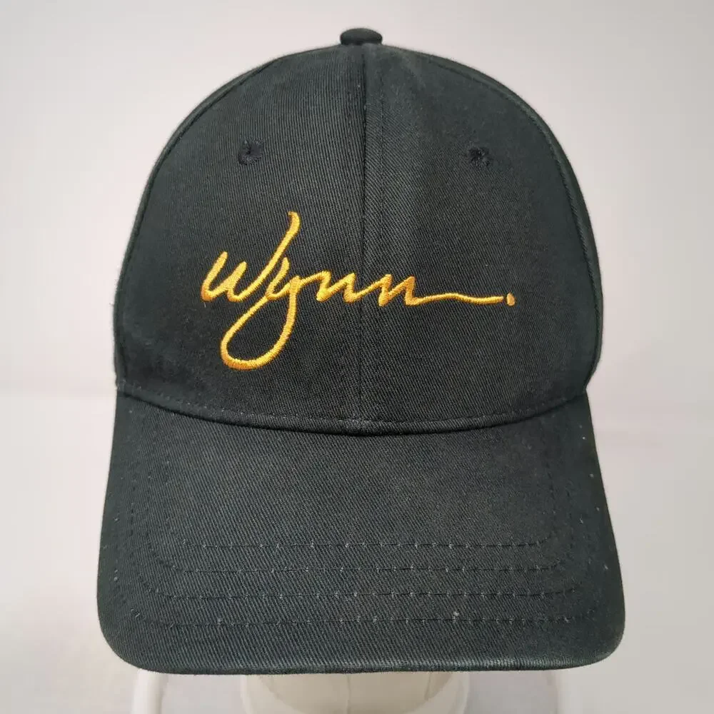 Wynn Baseball Cap Black One Size Embroidered Logo Cotton Strapback Casino Hat